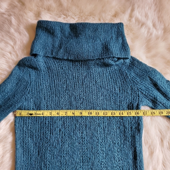 Wooden Ships Cowl Neck Teal Blue Tunic Sweater S/M - Picture 14 of 16